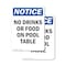Signmission No Drinks Or Food On Pool Table, 7 in W x Rectangle, Plastic OS-2PACK-NS-P-710-V-14494 - alternate 1